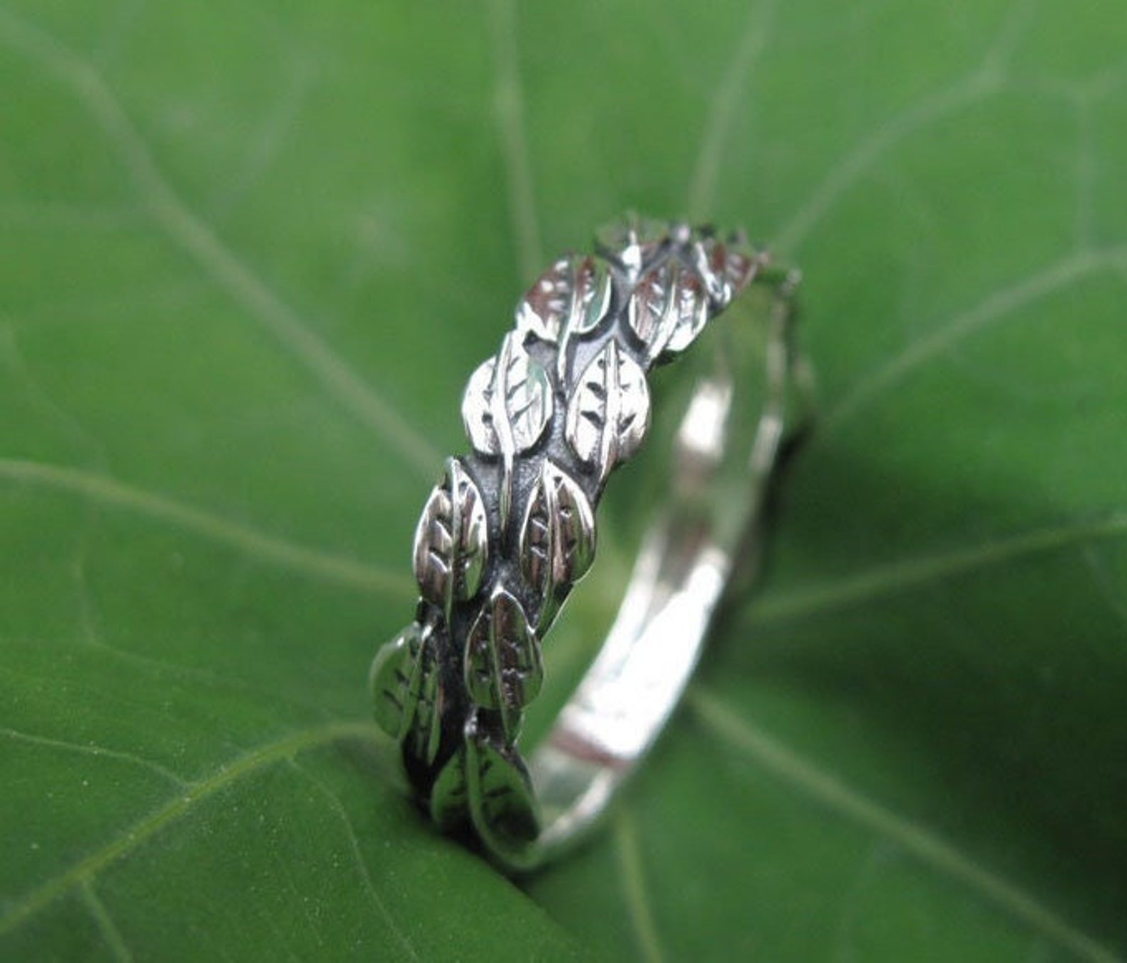 Silver Leaf Ring Silver Leaves Ring Leaves Friendship Ring Etsy