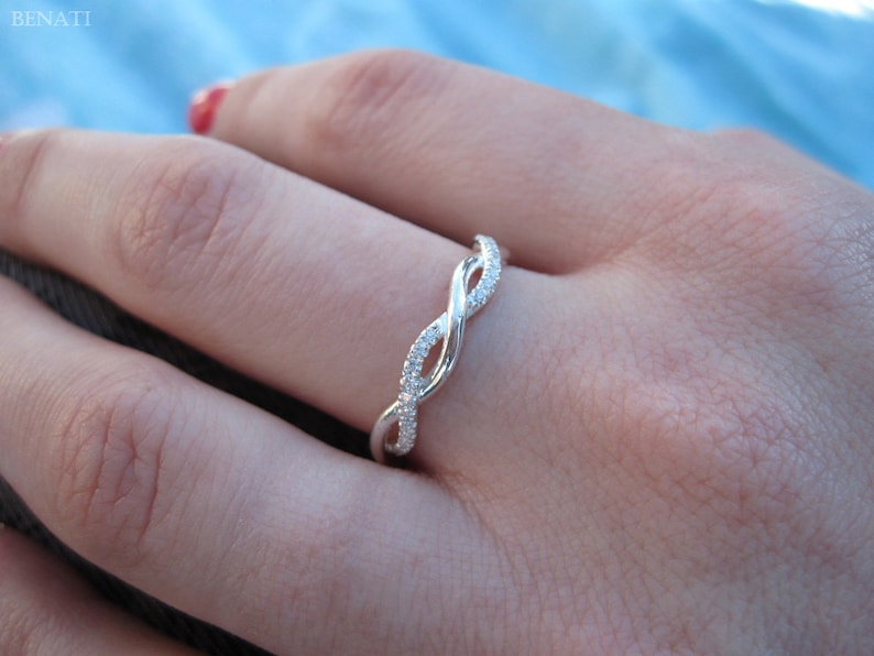 Diamond Infinity Knot Ring Infinity Ring Diamond Wedding Etsy Singapore