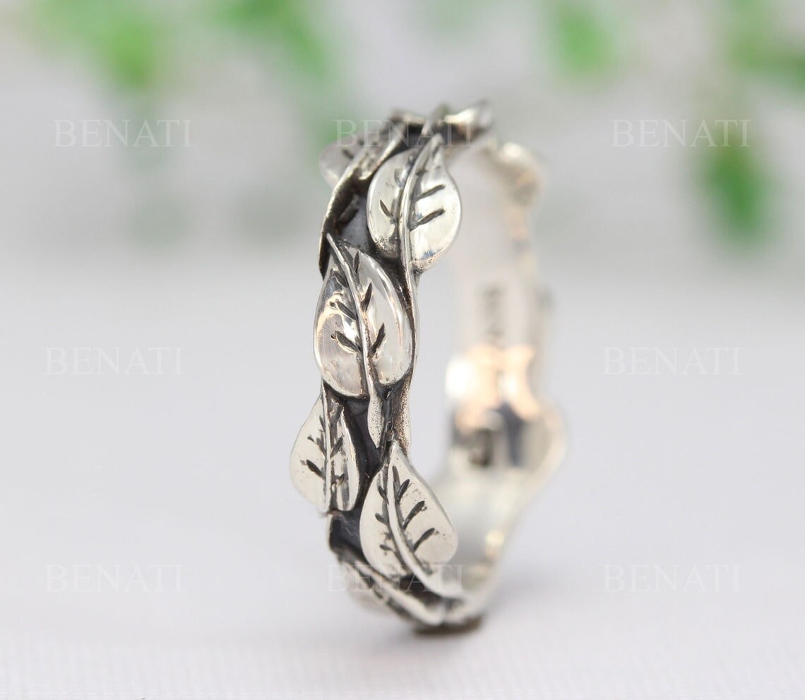 Silver Leaf Ring Silver Leaves Ring Leaves Friendship Ring - Etsy