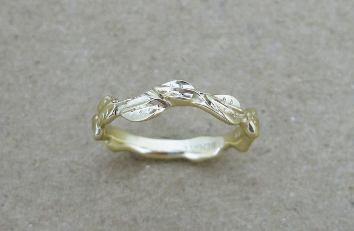 Wedding Leaf Ring Leaf Wedding Ring Gold Leaf Wedding Ring Etsy