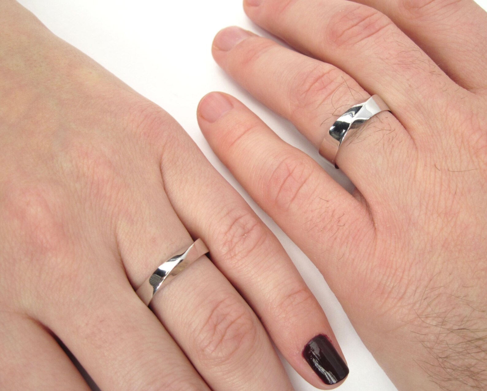 Mobius Wedding Set in 18K Yellow Gold Wedding Rings Set Etsy