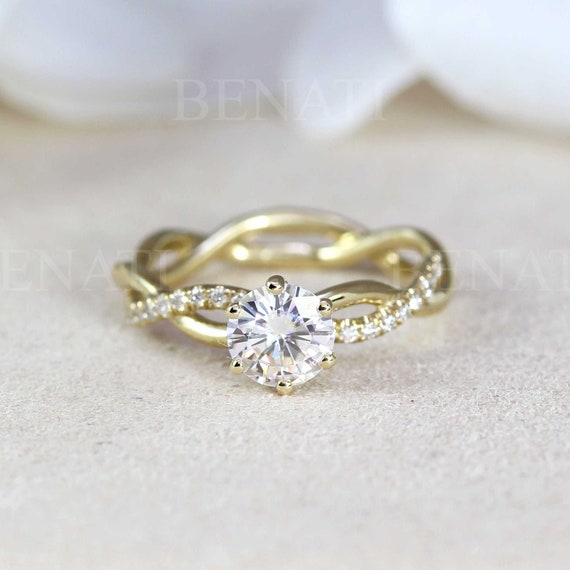Anillo de compromiso de amor infinito de diamantes anillo de compromiso infinito anillo de compromiso de diamantes de cuerda trenzada anillo de compromiso de oro amarillo infinito Etsy Espana