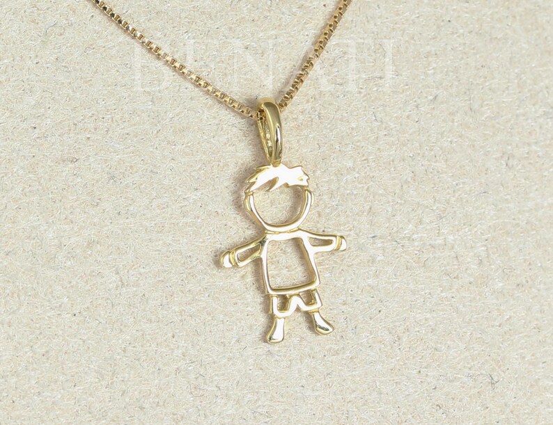 Gold Boy Baby Pendant Child Pendant Boy Pendant With a Etsy