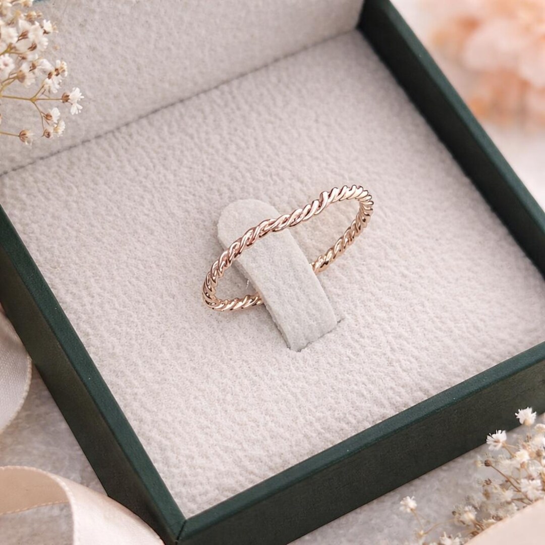 Braided 14k White Gold Wedding Ring: Twisted Rope Shadow Band - Etsy