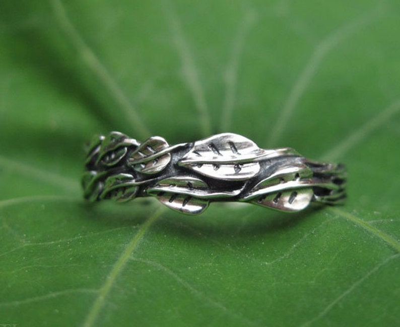 Silver Leaf Ring Silver Leaves Ring Leaves Friendship Ring Etsy