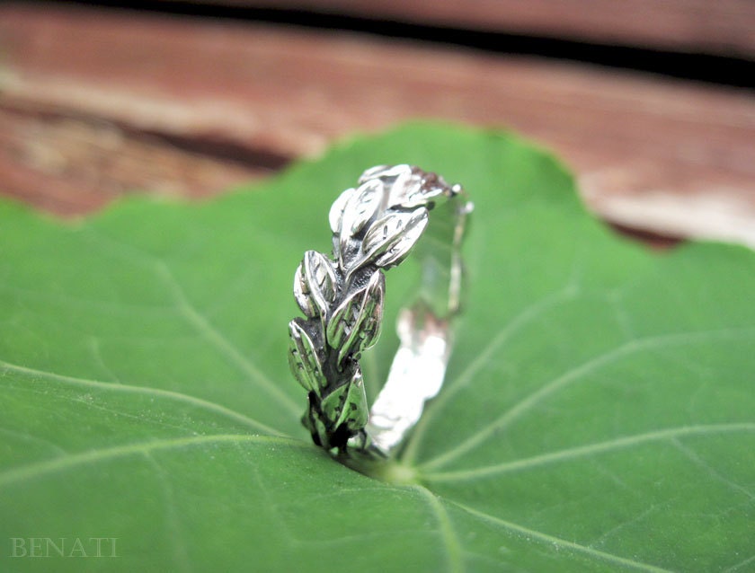 Leaves Ring in Silver Leaf Ring Leaf Jewelry Friendship Etsy