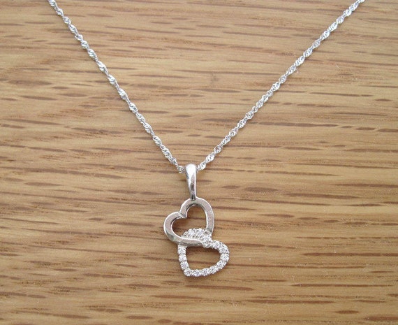 Twin Heart Shape Diamond Necklace - 997FQPEADTSNKWG – Powell Jewelry