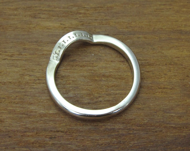 Diamond Wave Wedding Band: 14k Gold Matching Ring Set image 2