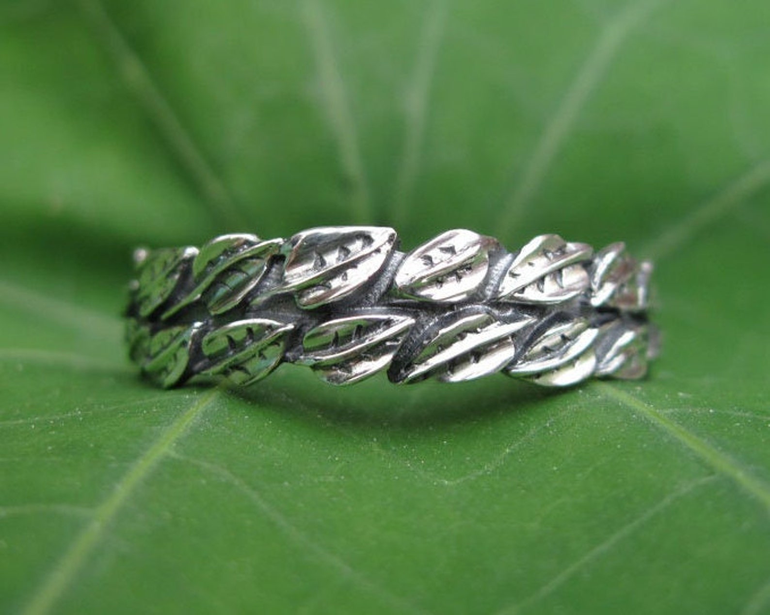Silver Leaf Ring Silver Leaves Ring Leaves Friendship Ring Etsy