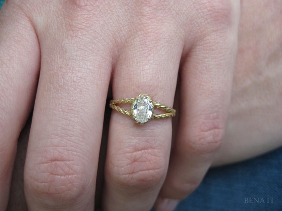 Keren: Twisted Rope Band Diamond Engagement Ring | Ken & Dana Design