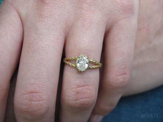 Keren: Twisted Rope Band Diamond Engagement Ring | Ken & Dana Design