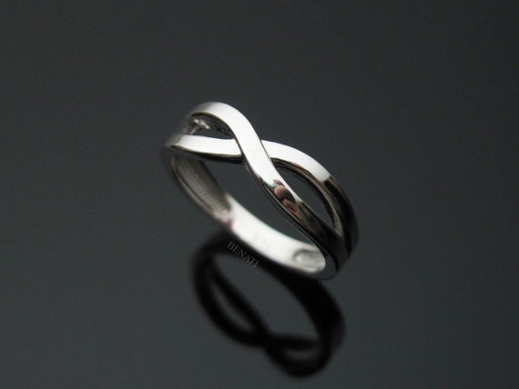 Polished 14k White Gold Infinity Ring - Size 4.5 Eternal Symbol Band - View #6
