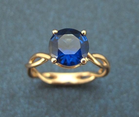 Sapphire 2 Carat Infinity Engagement Ring Sapphire Gemstone Ring