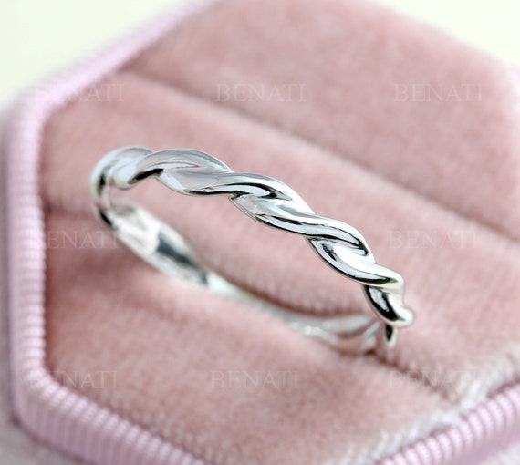ツイストロープの結婚指輪：14Kゴールドのインフィニティリング - Etsy 