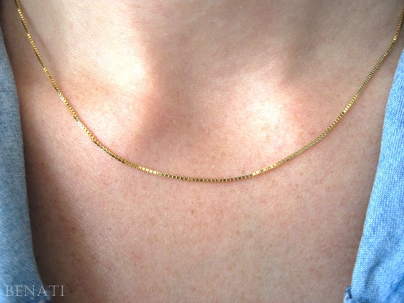 EDELIND 585/14 K Oro Amarillo Cadena Veneciana 1.2 Mm Collar Cadena Para Mujer Hombre, Long. 34 Cm, Peso Ap.3.6 G Con Caja De Regalo De Joyería