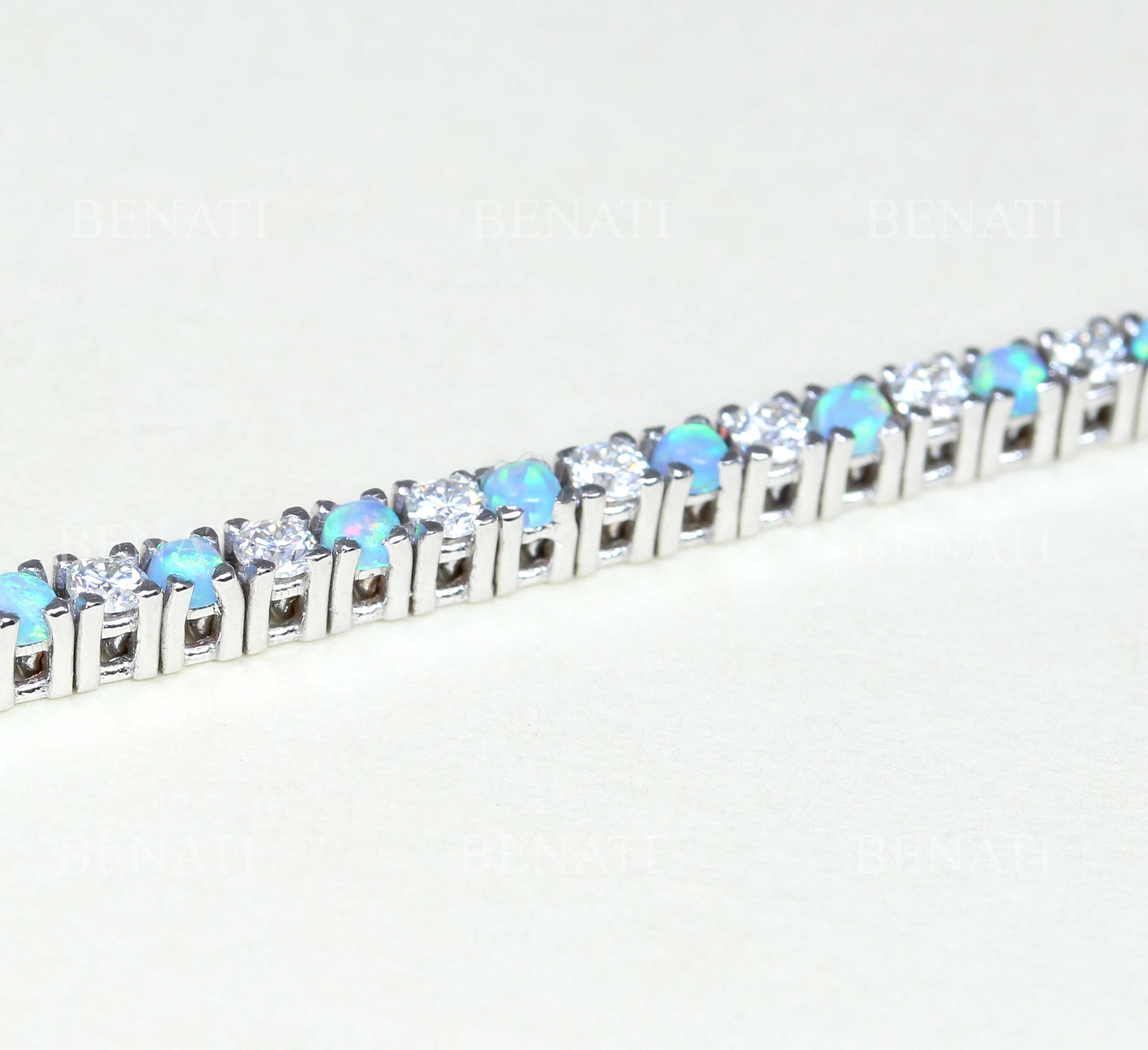 Opal Bracelet Tennis Bracelet Opal and Diamond Stones 2.5 CT Opal and Moissanite Bracelet Tennis Solid Gold Bracelet 14k Solid Gold Etsy Canada