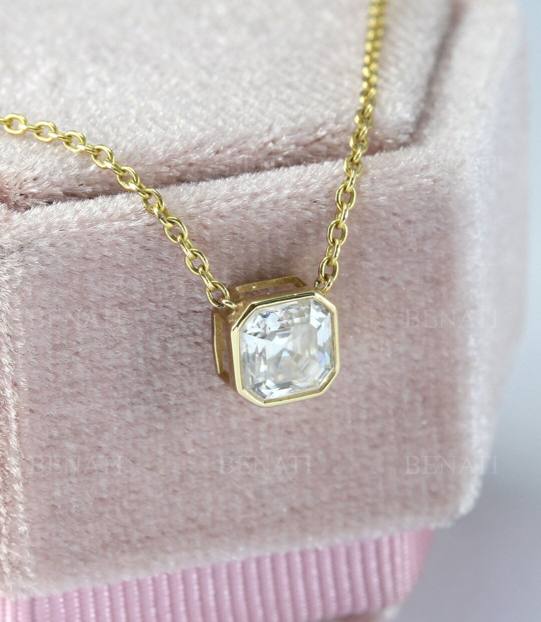 Vintage Diamond Solitaire Necklace for Women Dainty 14k Gold Etsy