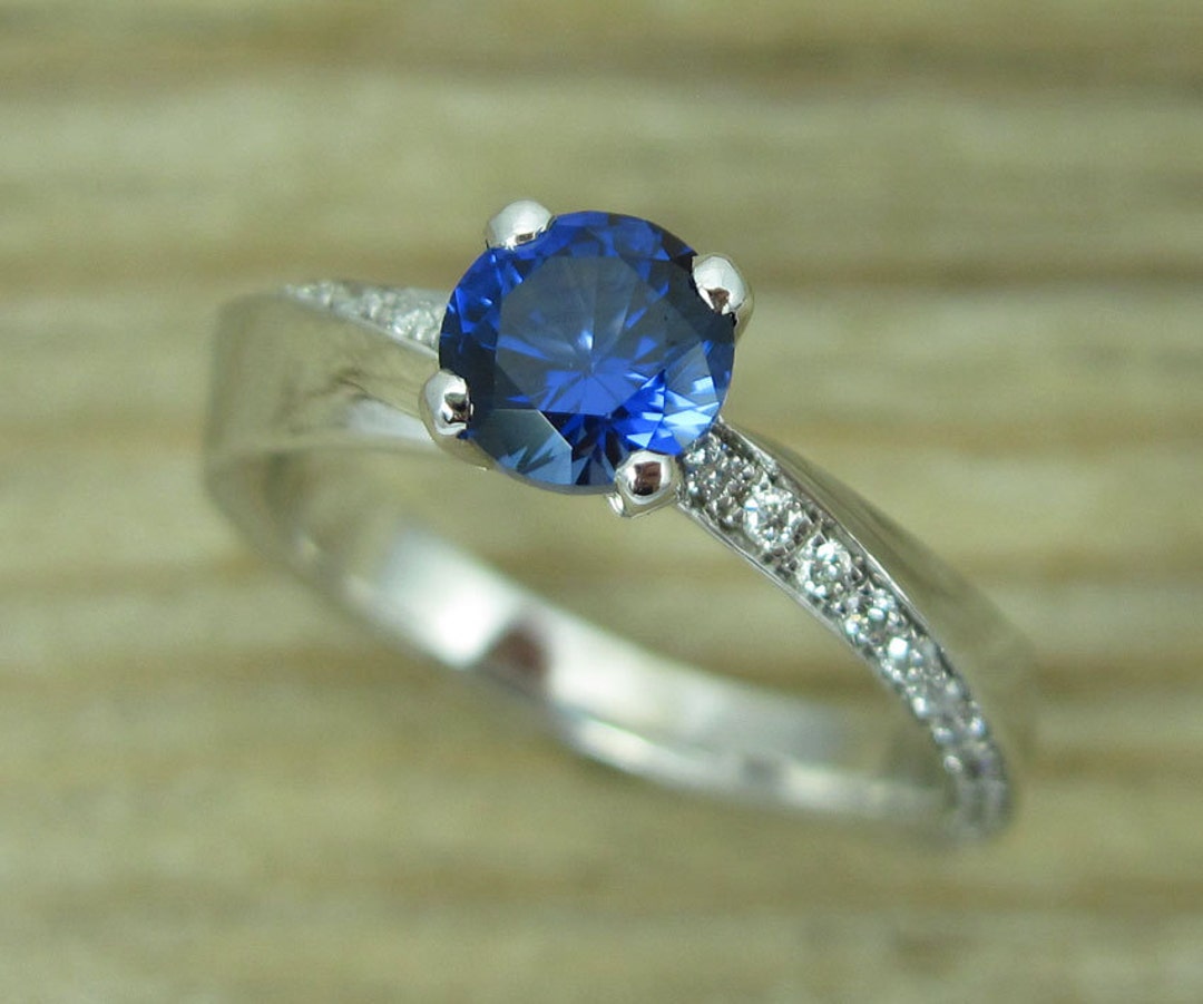 Sapphire Engagement Ring Sapphire Ring White Gold Diamond 