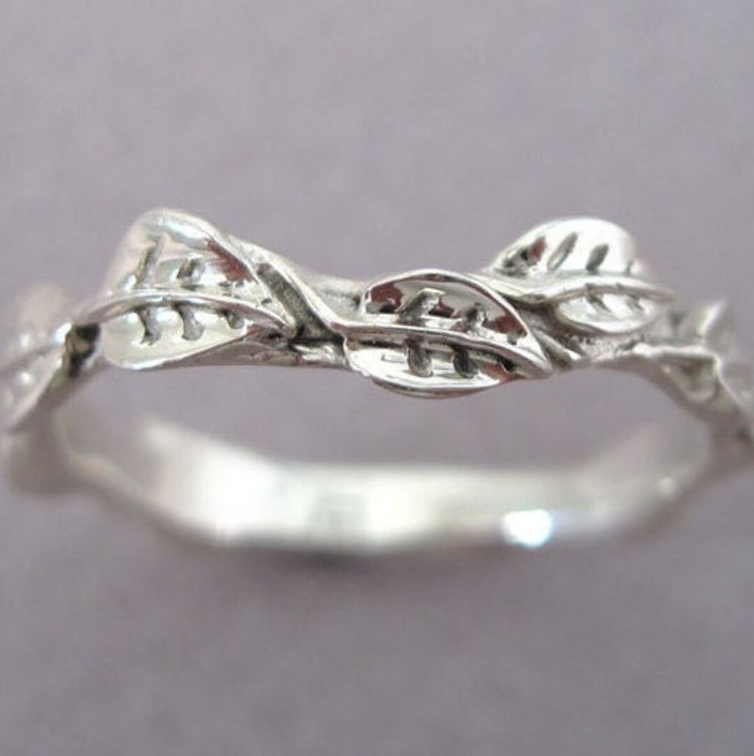 Leaf Wedding Ring, Leaf Wedding Band, Gold Leaf Wedding Ring, Gold