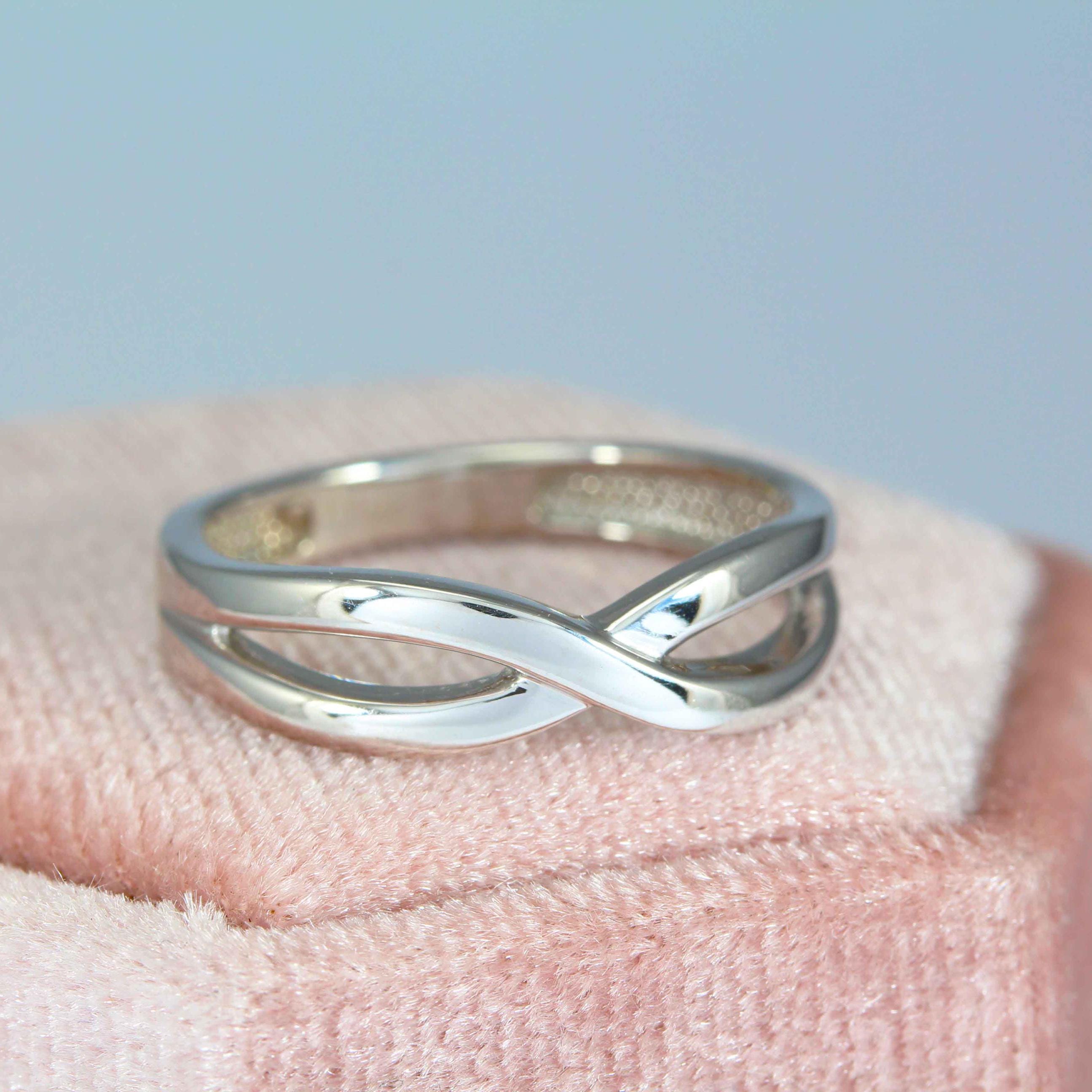 【SCENERITY】Infinity silver ring 925 Sterling Silver 0.07 Carat Infinity Symbol Ring Size 5-9