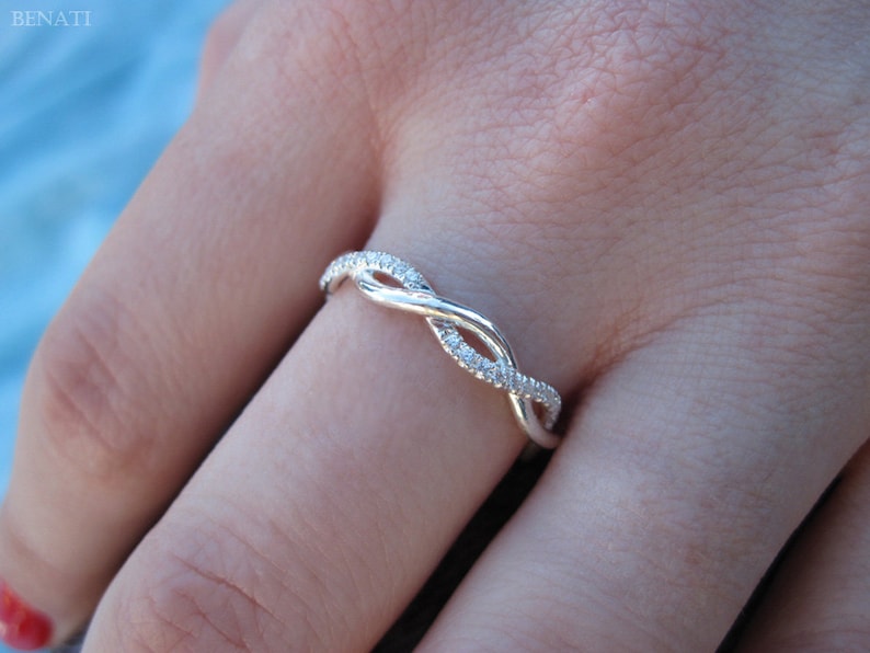 Diamond Infinity Knot Ring Infinity Ring Diamond Wedding Etsy Singapore