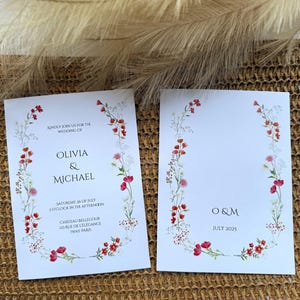 Red Flowers Wedding Invitation