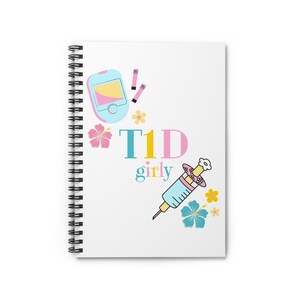 Kleurrijk T1D-notitieboek met spiraal, schattig diabetesdagboek, cadeau voor diabetische vrienden, inspirerend briefpapier, schoolbenodigdheden, aantekeningen maken