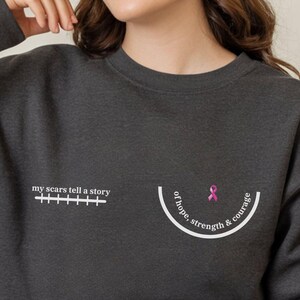 Mastectomy Scar Sweatshirt, Breast Cancer Awareness, Breast Cancer Survivor Sweatshirt, Cancer Awareness, Breast Cancer Fighter, Pink Ribbon