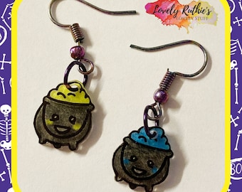 mirrored earring cat ear jackets Acrylic Halloween Cauldron earrings halloween ear jackets candy earrings sweet earrings