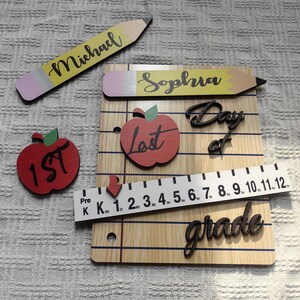 Personalized First Day School Sign, Back to School Sign, Kindergarten 1st And Last Day of School Sign, Pre-K First Day School Wooden Sign