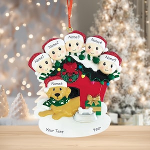 Personalized Snowman Family Of 10 • Custom Snow Family Christmas Ornament • Family Reunion, Grandkids, Grandchildren Names • Family Keepsake