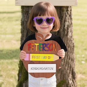 Personalized First Day School Sign, Back to School Sign, Kindergarten 1st And Last Day of School Sign, Pre-K First Day School Wooden Sign