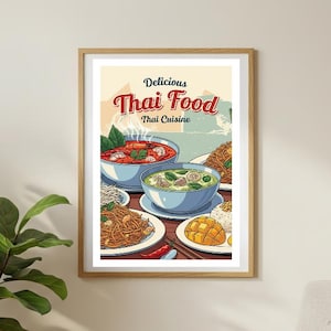 Thai Food Art Print: Authentic Cuisine Kitchen Decor (Digital Download)