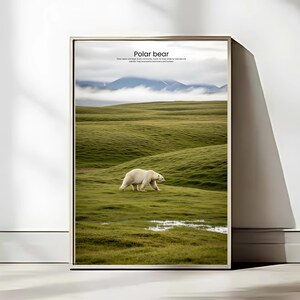 Polar Bear Print: Arctic Wanderer Wildlife Photography (Digital Download 24x36 Inches)