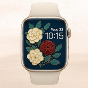 3D Floral Watch Face – Apple Watch Wallpaper – Minimal Smartwatch Background – Digital Download