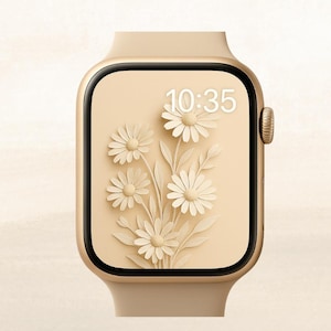 Elegant Apple Watch Wallpaper | Aesthetic Smartwatch Face | Minimal iWatch Background | 3D Floral Watch Face | Digital Download PNG