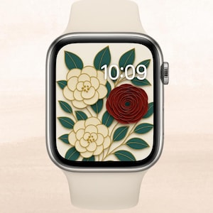 3D Floral Watch Face – Apple Watch Wallpaper – Minimal Smartwatch Background – Digital Download