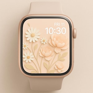 Apple Watch Wallpaper | Elegant Floral Watch Face | Minimal Digital Download | Aesthetic Smartwatch Background