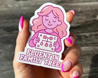 Árbol genealógico, regalo para un asesor genético, calcomanía de ADN, mujeres en la ciencia, estética científica, productos de GC, calcomanías de genética, regalo para un genetista.