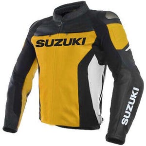 Suzuki GSX-R Motorcycle Leather Jacket – Premium Cowhide Racing Biker Gear