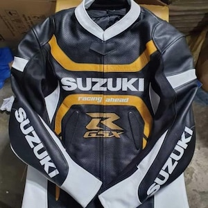 Suzuki GSX-R Motorcycle Leather Jacket – Premium Cowhide Racing Biker Gear