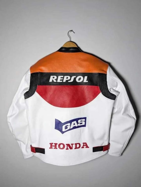 Jaqueta Honda Repsol Racing Moto Couro Puro Couro de Vaca