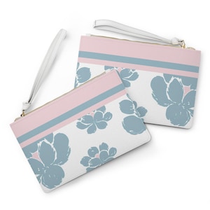 Floral Design Clutch Bag, Stylish Handbag for Women, Chic Makeup Purse, Spring Gift Idea, Elegant Evening Accessory, Vegan Leather Bag
