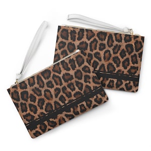 Stylish Leopard Print Clutch Bag | Trendy Fashion Accessory, Evening Pouch, Animal Print Wristlet, Birthday Gift, Chic Purse, Gift for Her,