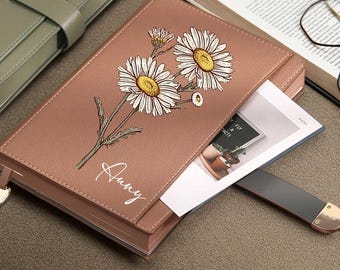 Personalize Journal,Birth Flower Name Journal,Custom Notebook,Name Diary,Birthday Gift Notebook,Gift for Mom,Christmas Gift,Book Lover Gift