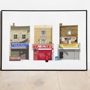 South London Shopfronts A3 Art Print