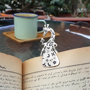 Handgemachtes Messing Giraffe Lesezeichen - Eis, Geschenk für Bücherlieber
