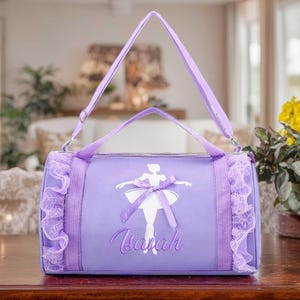 Borsa da danza classica per bambine, borsa da ballo personalizzata con nome, borsa da competizione per cheerleader latine ricamata per bambini, borsa da viaggio per palestra, regalo per lei