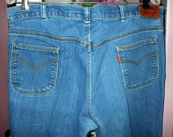 Vintage Levi Jeans Men's Orange Tab Blue Jeans Boot Cut Denim Jeans 36" Waist Levi's For Men