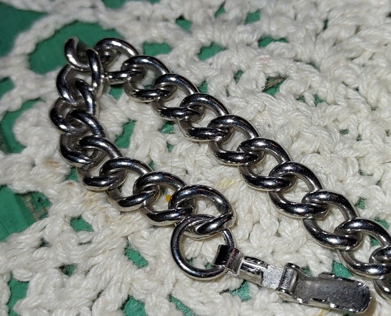 Vintage Sterling Silver Chain Link Bracelet 7 Inc… - image 4